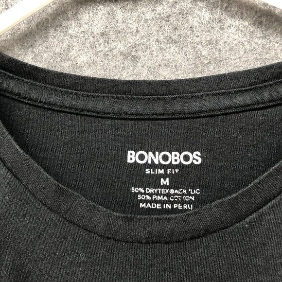 Bonobos Dry-Tex Pima Cotton T Shirt Mens M Slim Fit Short Sleeve Black Crewneck - Picture 5 of 8